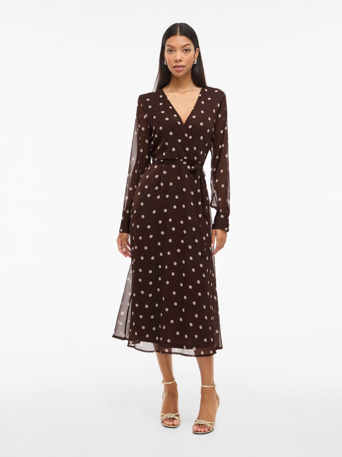 VIFALIA Midi Dress - Coffee Bean - VERO MODA & VILA Bergvik